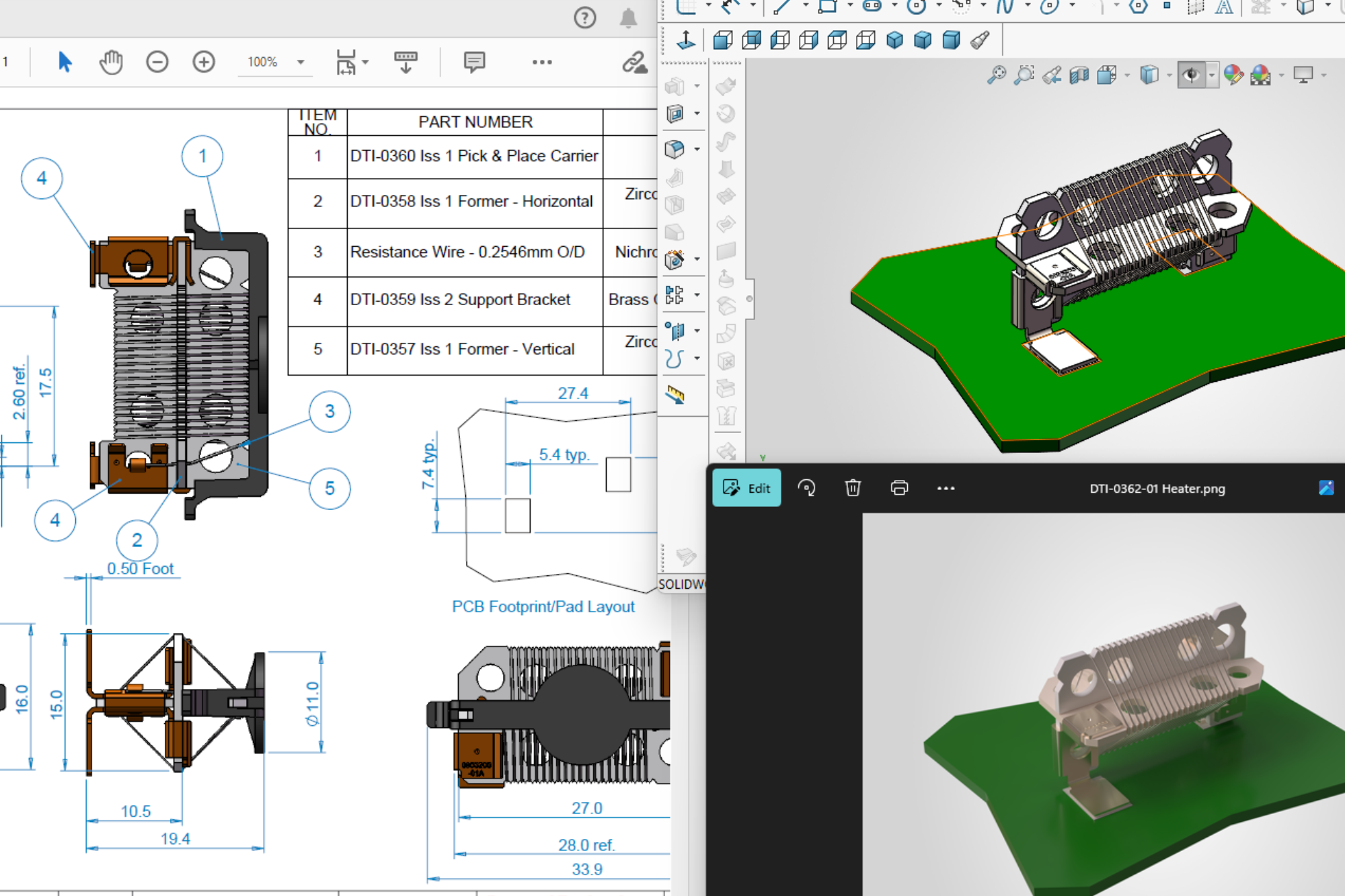 A CAD design of a heater.