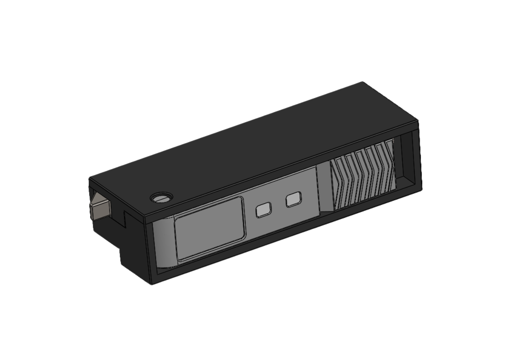 A drawing of a server latch.